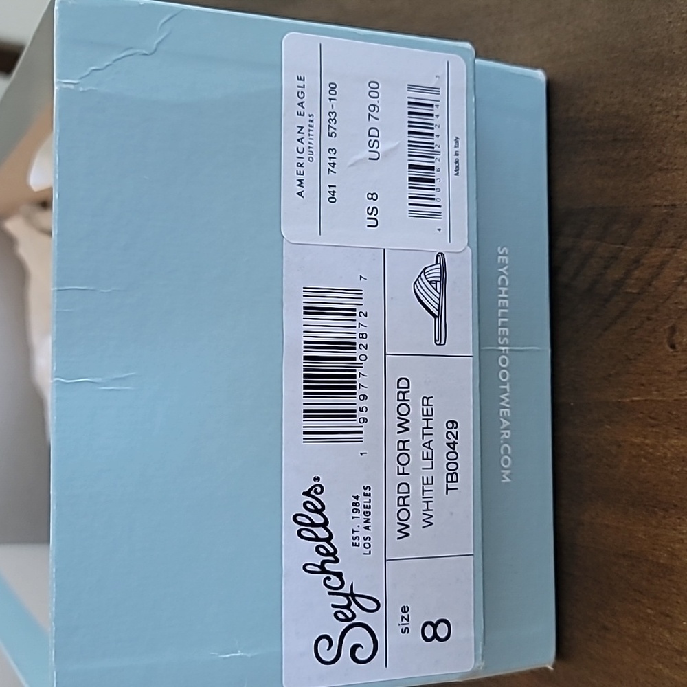SEYCHELLES Word for Word White Leather Sandals 8 NIB - Picture 3 of 7